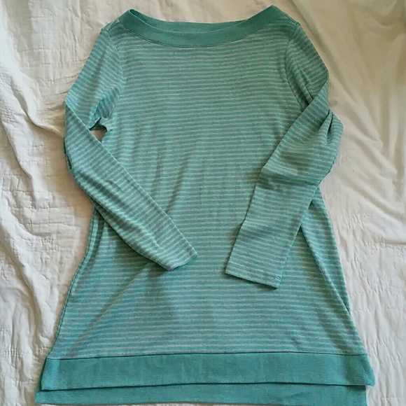 J. Jill Tops - J. Jill Perfect Pima Blue and Grey Striped Tunic